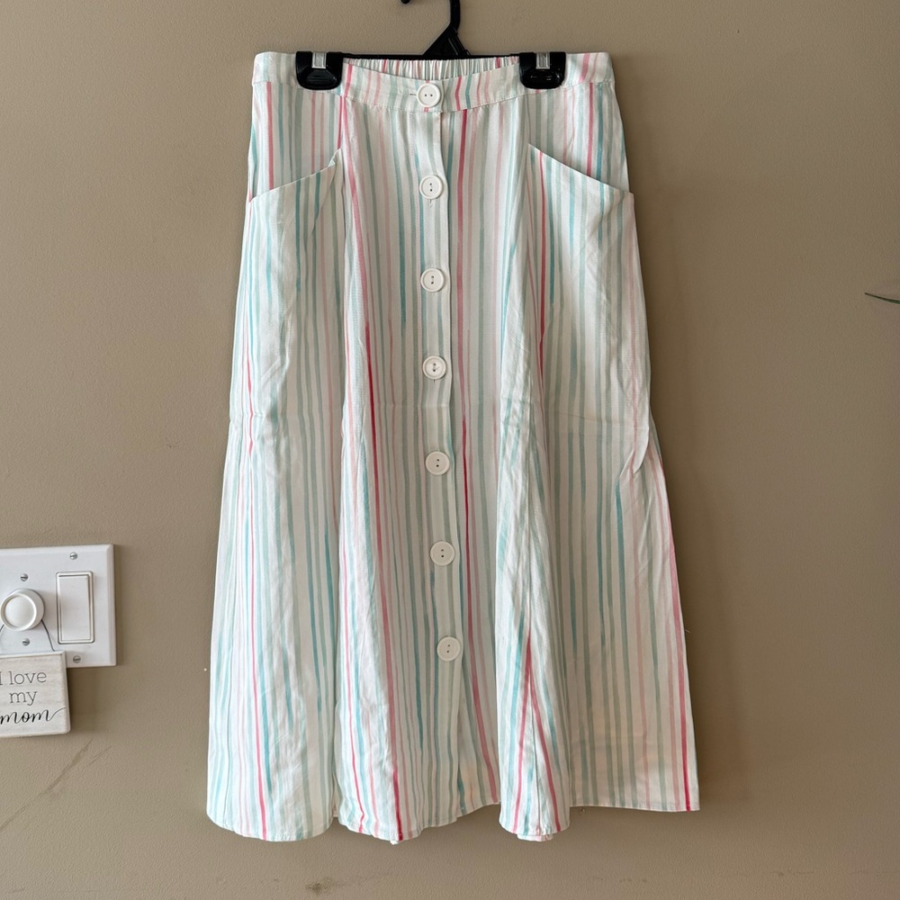 Mountain Warehouse Country to Coast Vintage Striped Button-Down Skirt - Picture 7 of 13